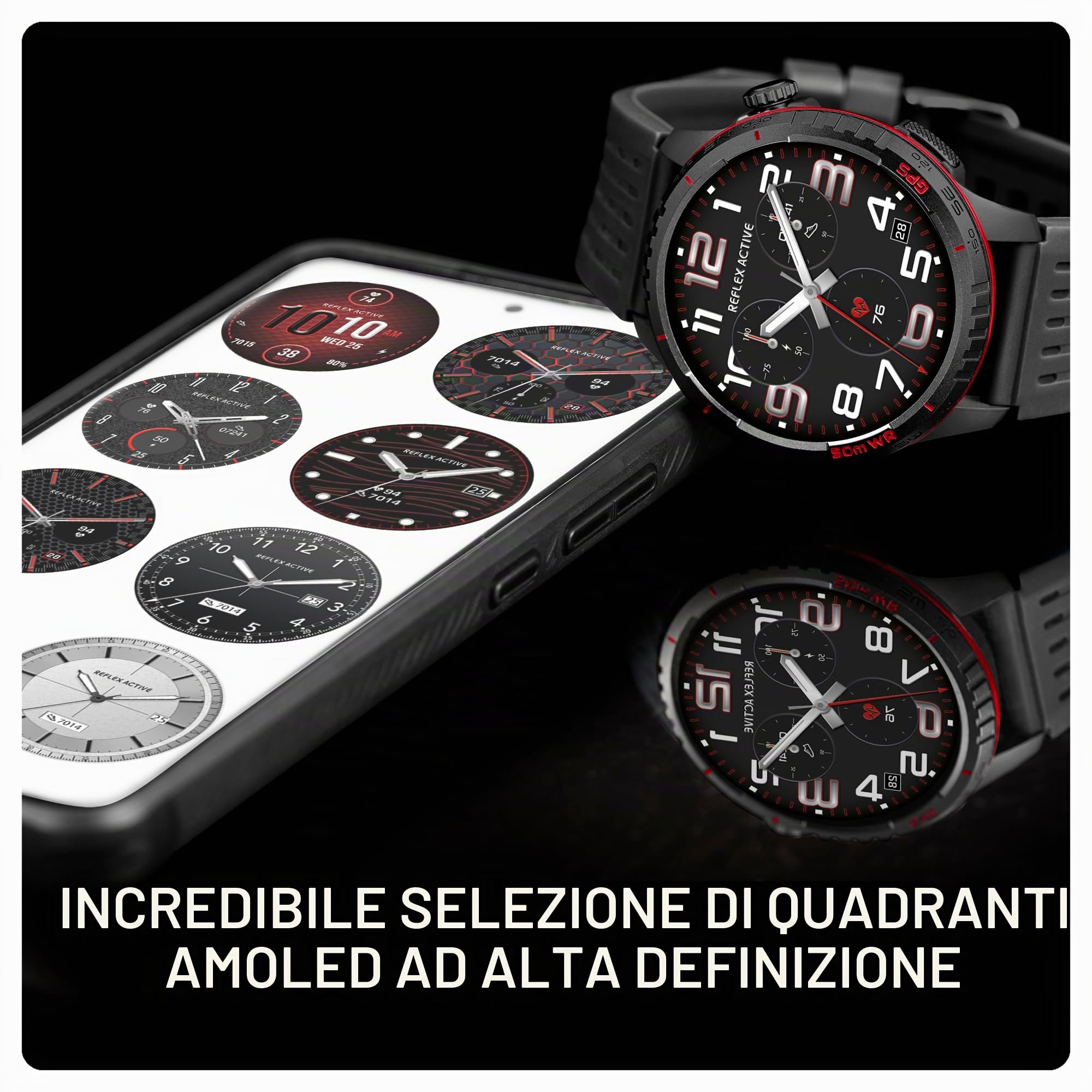 Reflex Active SeaVenture - Orologio intelligente con GPS AMOLED, 50 m, colore: Nero