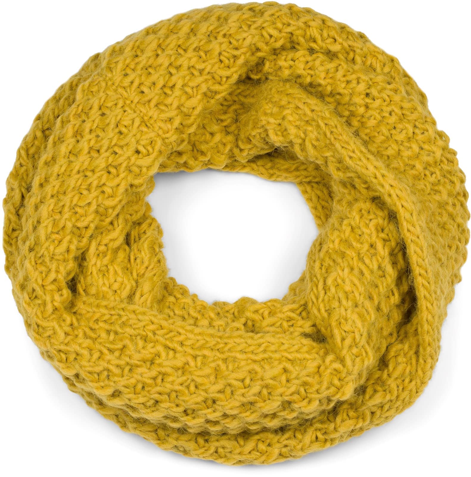 Stylebreaker Women's Mustard Unisex Winter Scarf & Snood In Rough Knit Pattern,