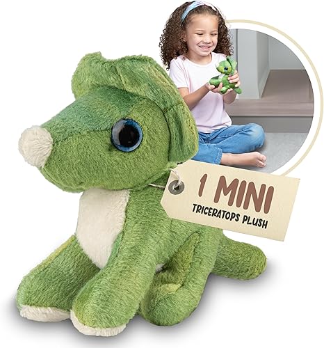 Miniatura 2 de Forest & Twelfth Triceratops de peluche, mini juguete de peluche para niños, recuerdos de fiesta de dinosaurios y bolsas de golosinas, premios de
