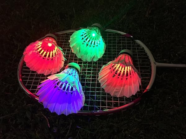 Binnan 4 Pièces Volant Badminton, LED Badminton Lueur pour Les Activités Sportives Intérieur et Extérieur Super Durable Badminton Shuttlecock - 2