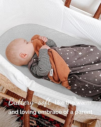 Miniatura 9 de TotCare Sábanas bajeras de moisés para Ingenuity plegable mecedora, calmante Lullanight, Dream on Me Poppy Traveler Moisés  Sábanas elásticas suaves