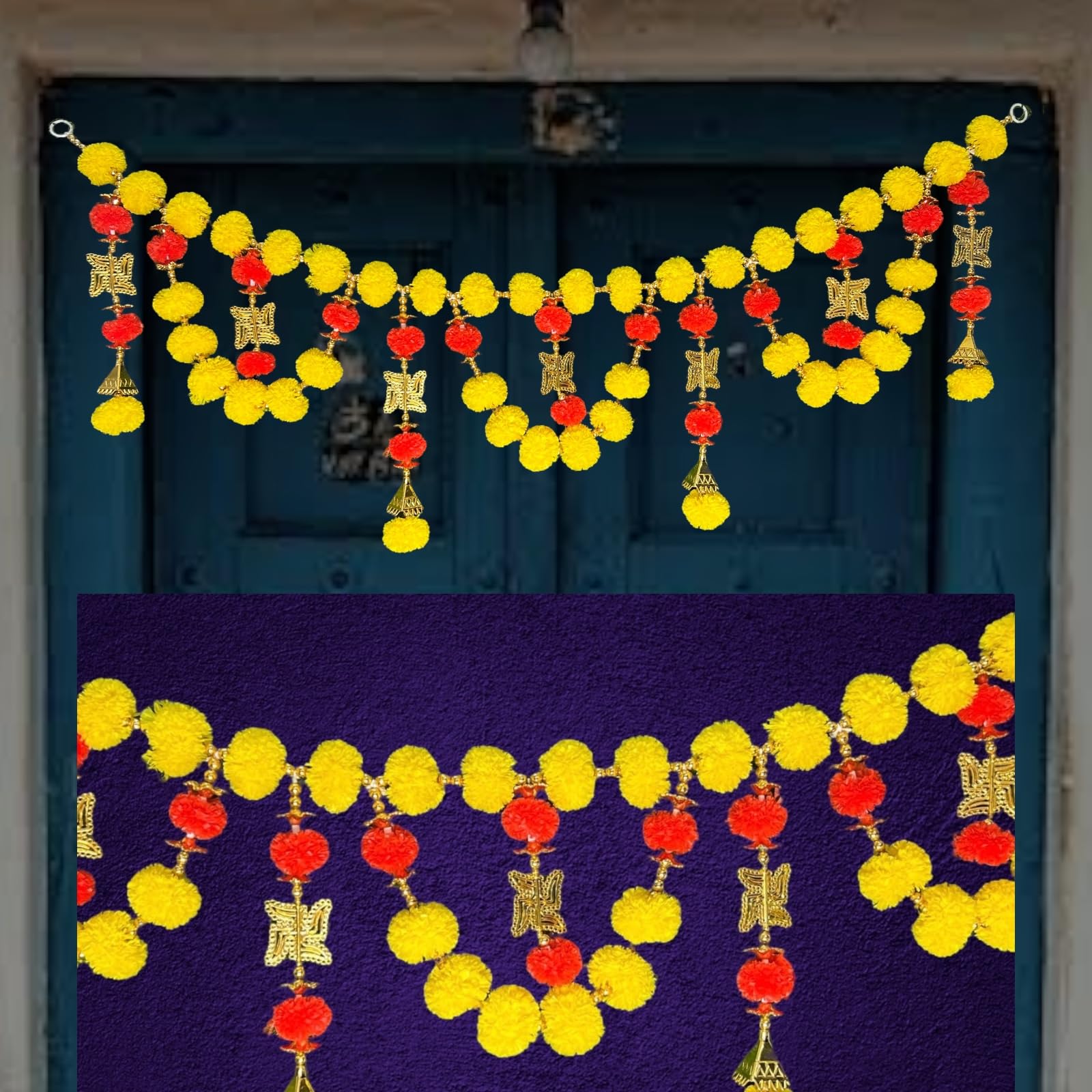 Handmade Marigold & Jasmine Garland - 2 Pack -13