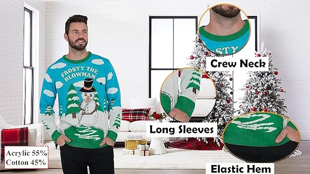 Amazon.com: Frosty The Snowman Ugly Christmas Sweater (as1