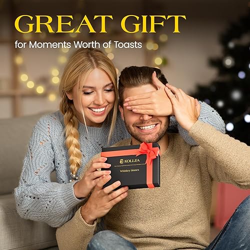 Miniatura 4 de Kollea - Piedras de whisky, paquete de 8 rocas frías de acero inoxidable dorado, cubo de hielo reutilizable para beber, accesorios de bebida de