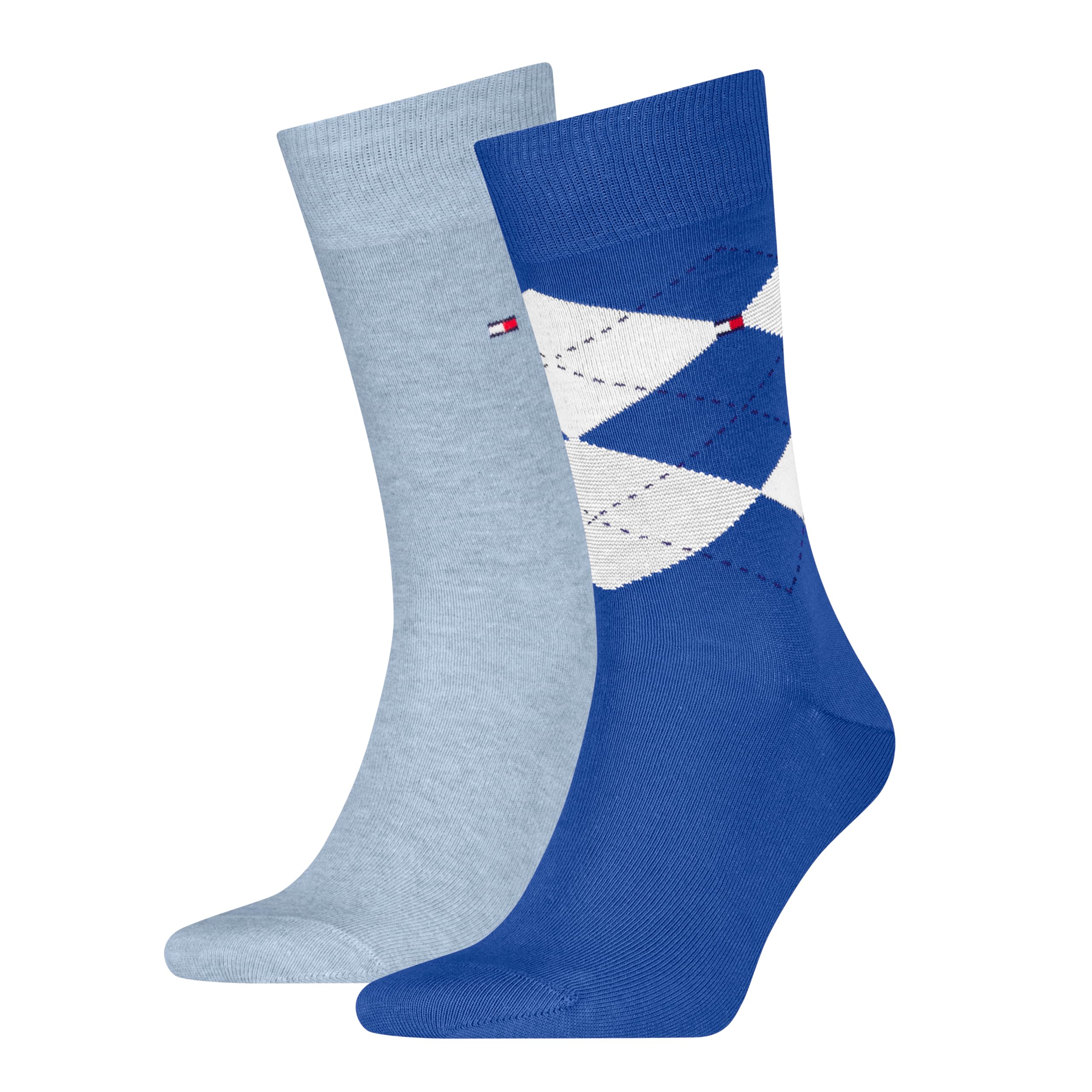 Tommy Hilfiger Men's Check Classic Sock, Blue, 39-42
