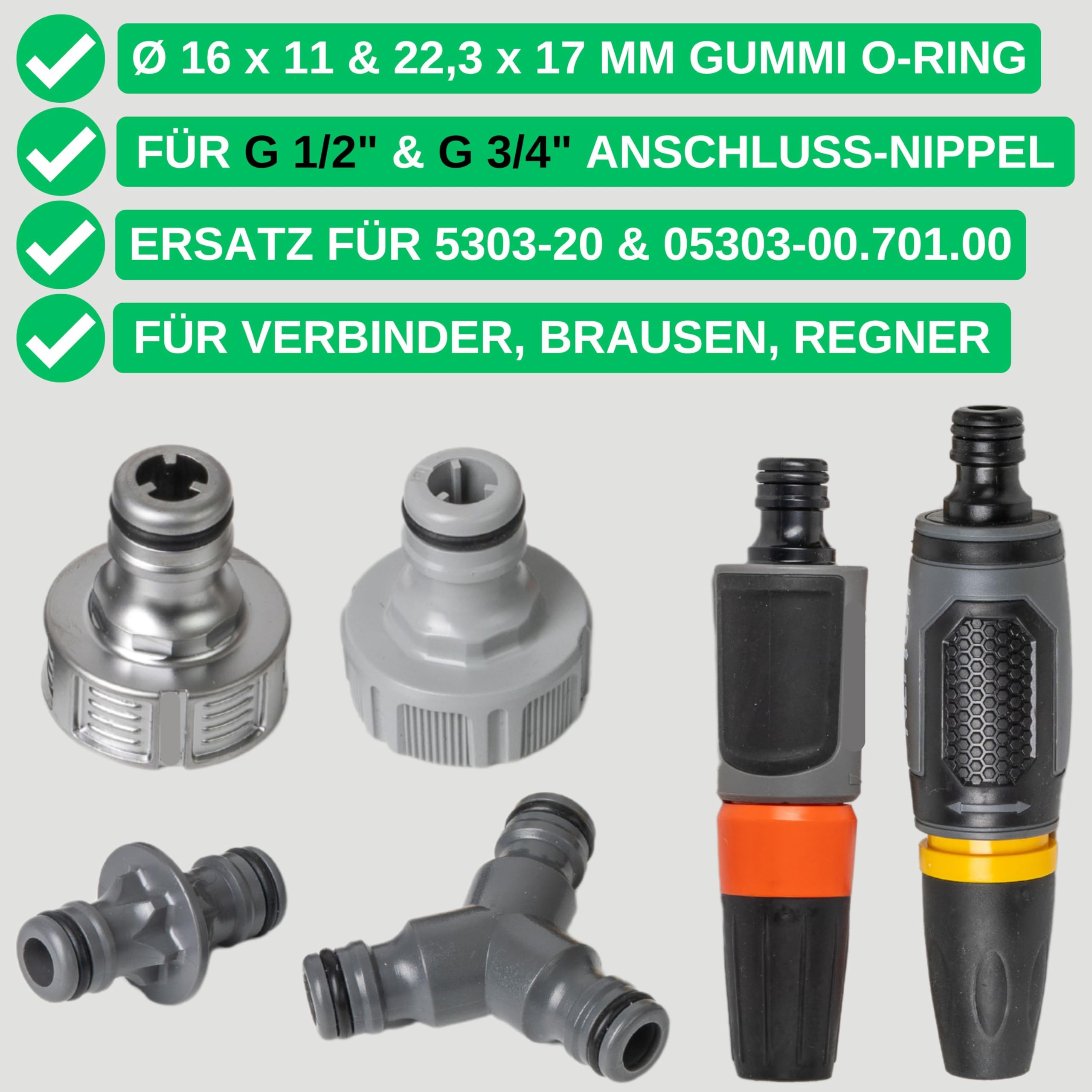 Replacement gaskets complete set, 125 pieces, for G 1/2", 3/4", 1" systems, compatible with Gardena 21, 26.5 - Image 3