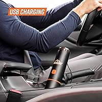 Vista 5 de Armor All AA07V2 0901 Cordless Car Vacuum Handheld Mini Vacuum Cleaner for Car Interior Home, Orange