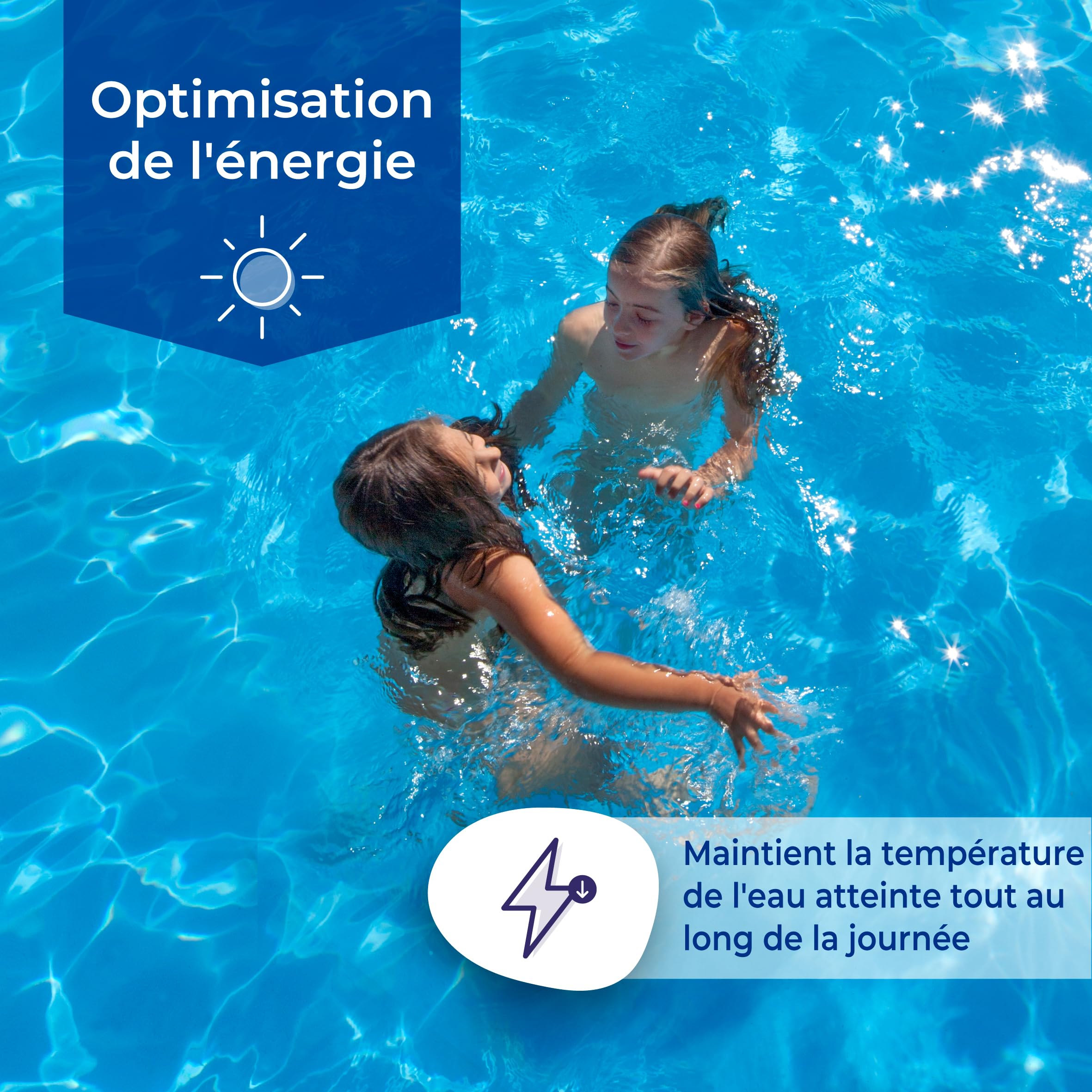GRE CPROV505 - Bâche d'été pour piscines ovales de 500x300cm, épaisseur 180µ, Couleur Bleue