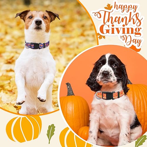 Miniatura 5 de 6 piezas de collar de perro de otoño de Acción de Gracias para cachorros, extrapequeños, medianos y grandes, de nailon, ajustable, ligero, básico,