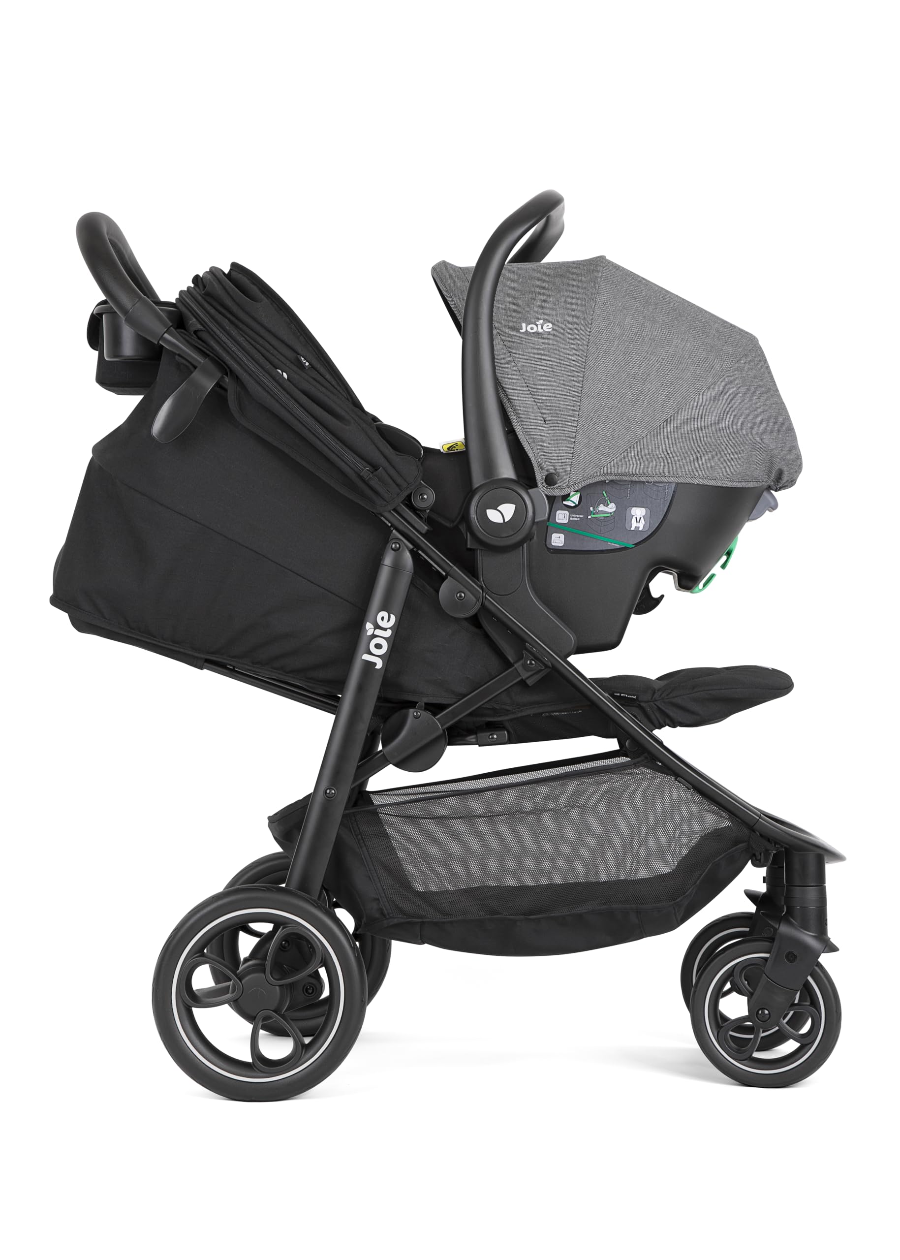 Joie Litetrax Buggy, kompakt faltbar, kompatibel mit Reisesystemen, Einhand-Liegeverstellung, 0–22 kg