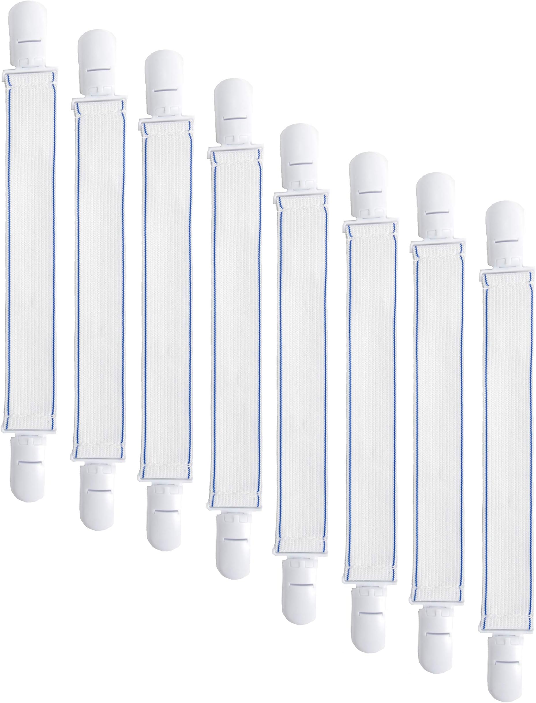 EvriholderBed Sheet Grippers, Adjustable Sheet Suspenders Secure Fitted Sheets Into Place, Comes with Four Sheet Straps to Keep Each Corner Secure, 2 Sets of 4 Sheet Straps