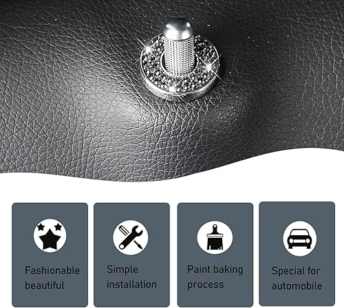 Miniatura 5 de 4 calcomanías brillantes para cerradura de puerta de automóvil, diamantes de imitación, impermeables, duraderas, de metal para decoración de puertas