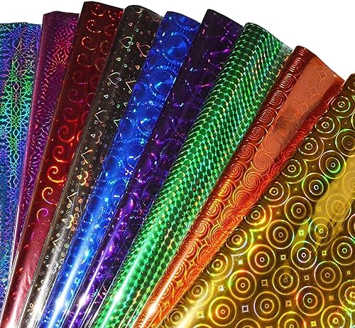 zolto - Hojas de plástico holográficas de papel de color metálico, especialmente para regalos para seres queridos, 12 hojas (multicolor)