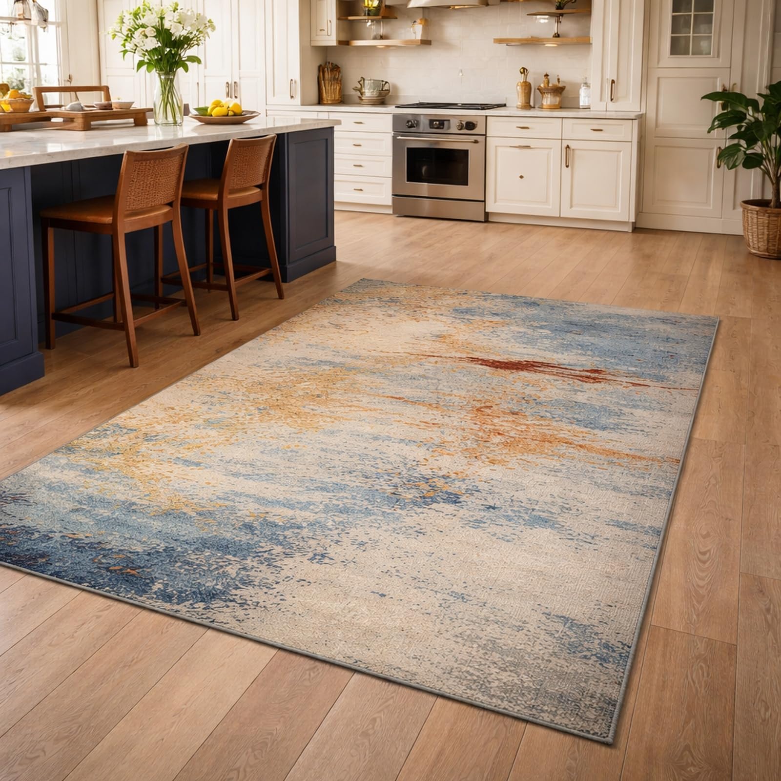 Tapis de cuisine extérieur salon grand format 120x170cm abstrait