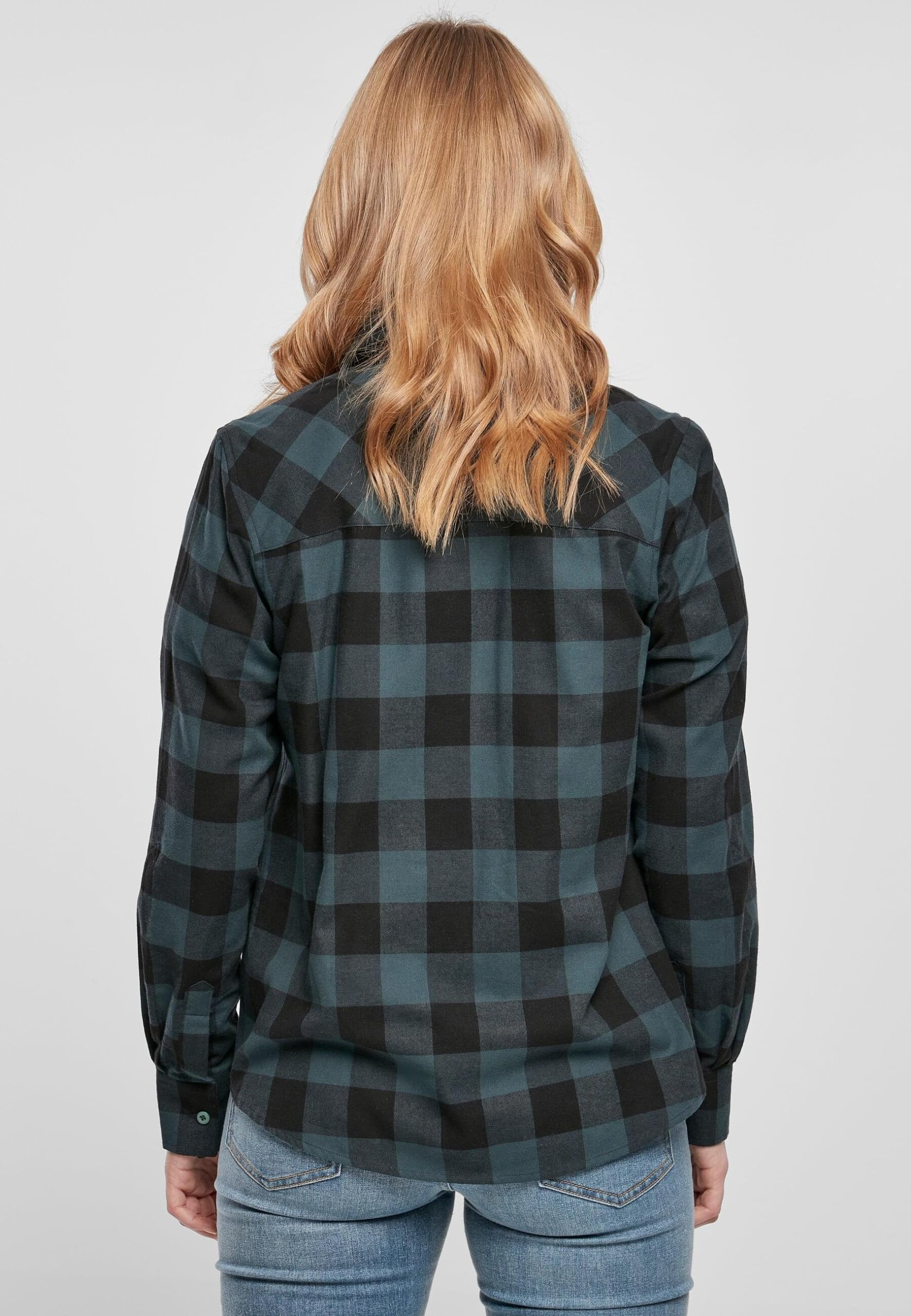 Urban Classics Ladies Turnup Checked Flanell Shirt Koszula Kobiety , Jasper/czarny , M