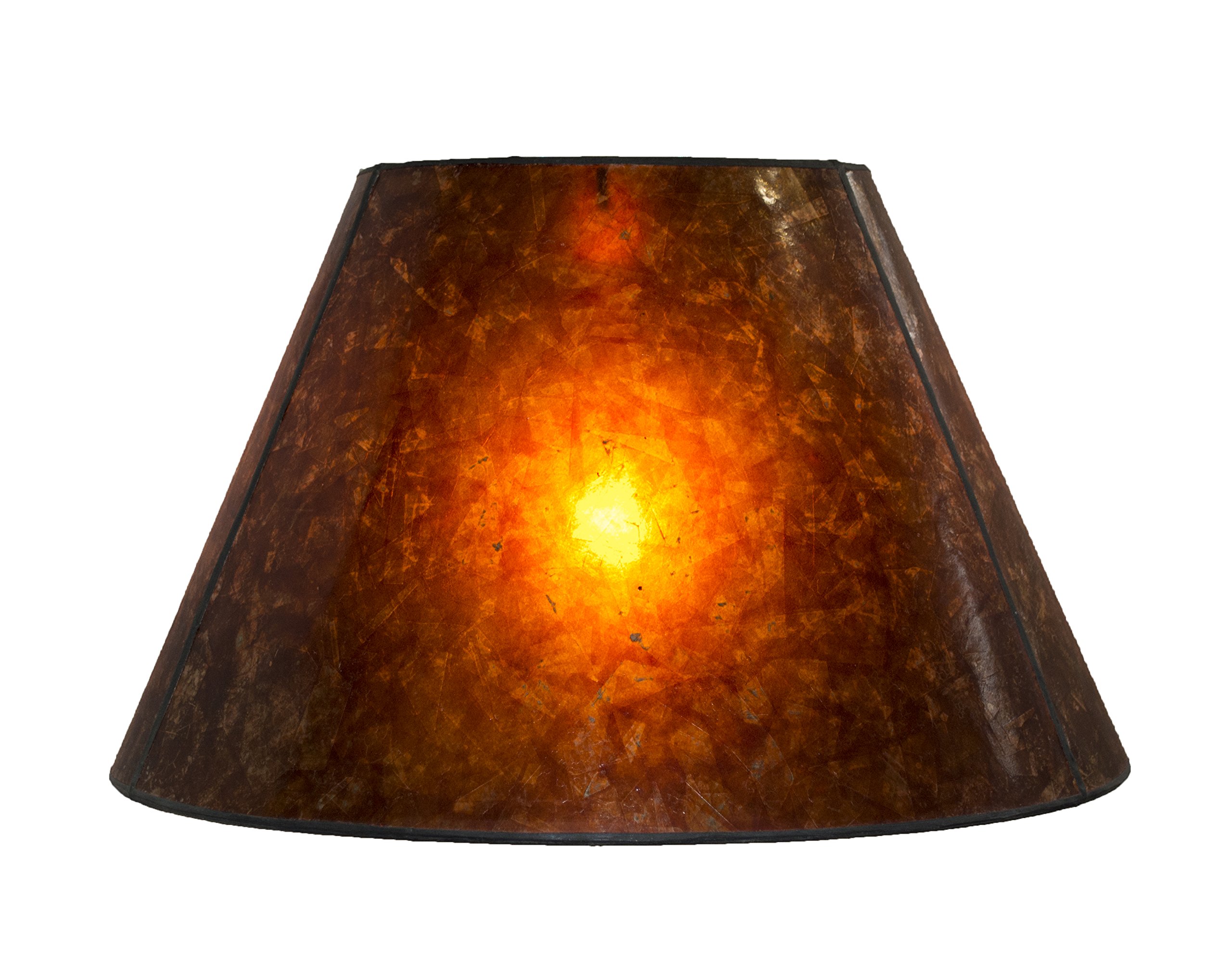 Urbanest Amber Mica Lampshade, 12-inch Bottom Diameter, 7.5-inch Height, Spider Fitter