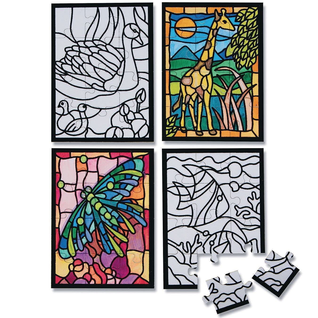 S&S Worldwide Mini Velvet Art Puzzles (Pack of 24)