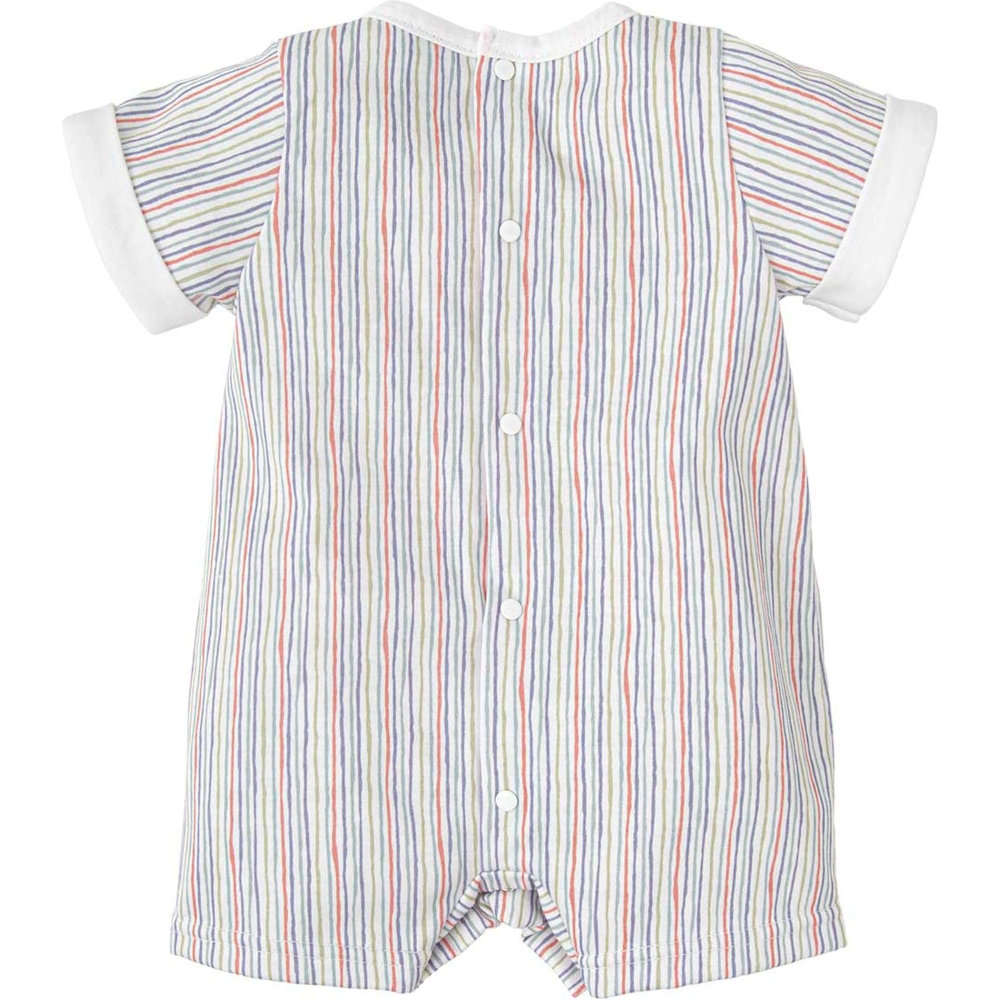 BABIDU Pelele Corto Luciérnaga de Rayas Multicolor Unisex bebé