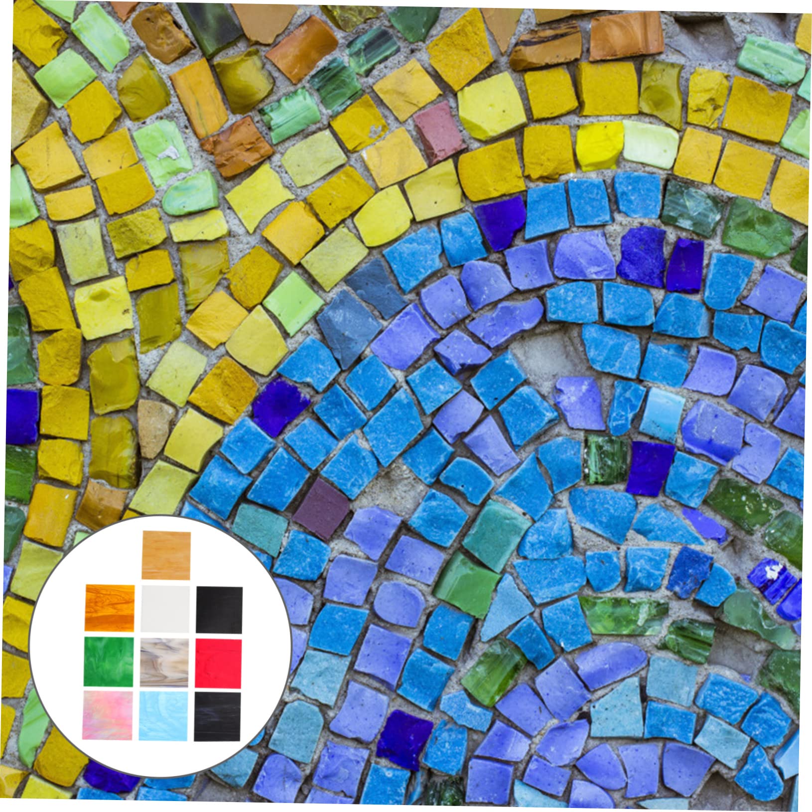 SHINEOFI 10 Uds Hojas Hoja De Mica De Vidrio Coloreado Catedral De Vidrio De Mosaico Manchado De Mosaico De Manchado De Artesanías De Hojas De Mezcla Cristalería