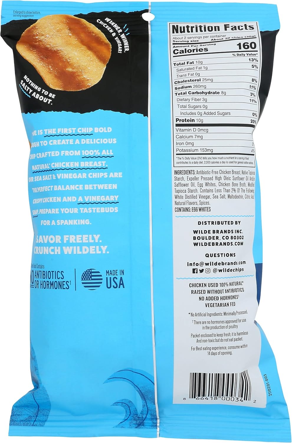 Wilde Brands Sea Salt Vinegar Chien Chips
