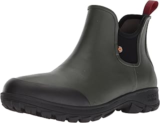 BOGS Men's Sauvie Slip on Low Height Chukka Waterproof Rain Boot