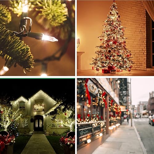 Miniatura 5 de Luces parpadeantes aleatorias de Navidad  24 de 100 luces parpadeantes  Interior y exterior  Cadena de luz de 20.5 pies, 100 bombillas transparentes