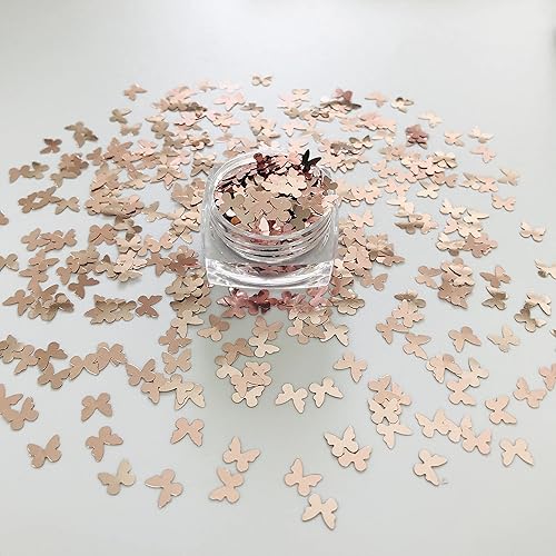 Miniatura 4 de Paquete de 0.35 ozpaquete  Lentejuelas con purpurina en forma de mariposa de oro rosa  Festival Rave Belleza Maquillaje Cara Cuerpo Nail Art