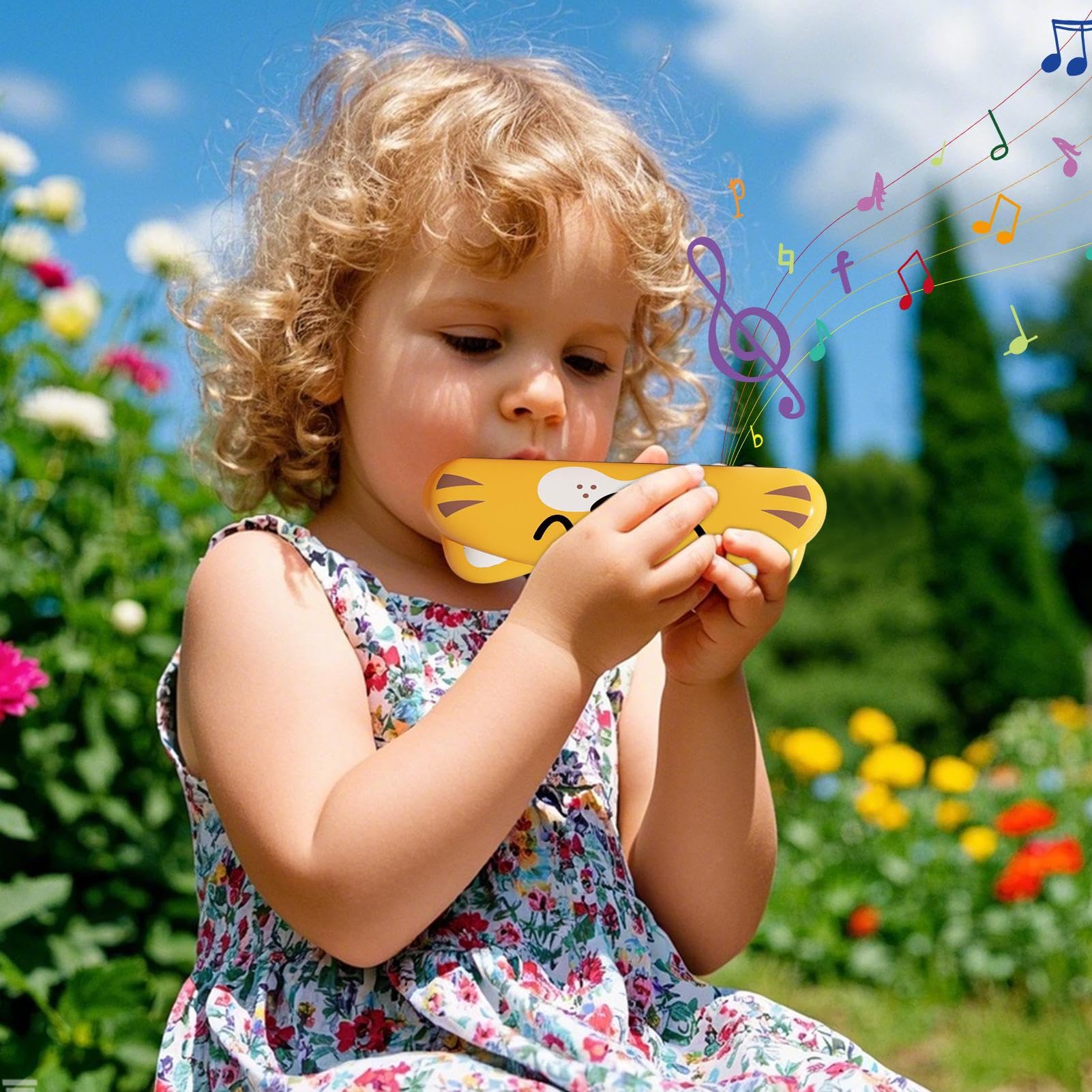 Mundharmonika-Spielzeug für Kinder – niedliches Tiermuster, Musikinstrument, langlebig, leicht zu blasendes Design | Frühes Musikpädagogik-Tool, das Kleinkinder beim Spielen zu Hause und beim Lernen v