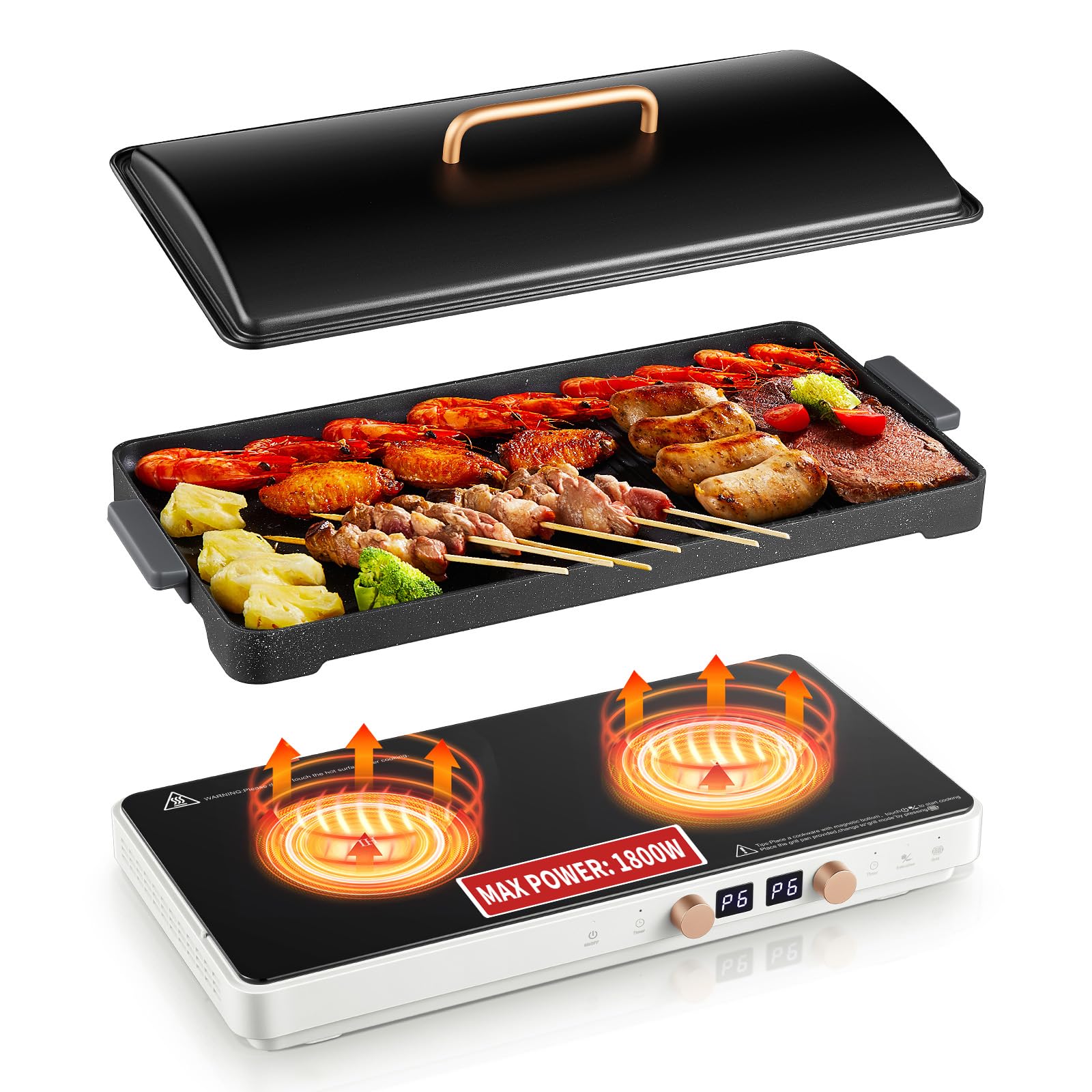 希少 INDUCTION CATCH typeM Gen.2 Amazon.com: Induction Cooktop 2 Burners, Double Induction Griddle