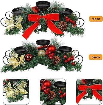 Amazon.com: MorTime Christmas Candle Holder Centerpiece, Xmas Amazon.com: MorTime Christmas Candle Holder Centerpiece, Xmas