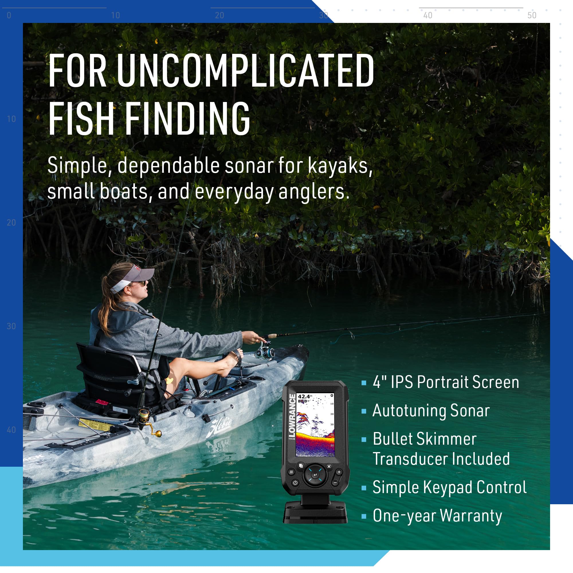Lowrance Eagle Fish Finder, 4-to-9-inch, Sonar and C-MAP Options - Detailed View