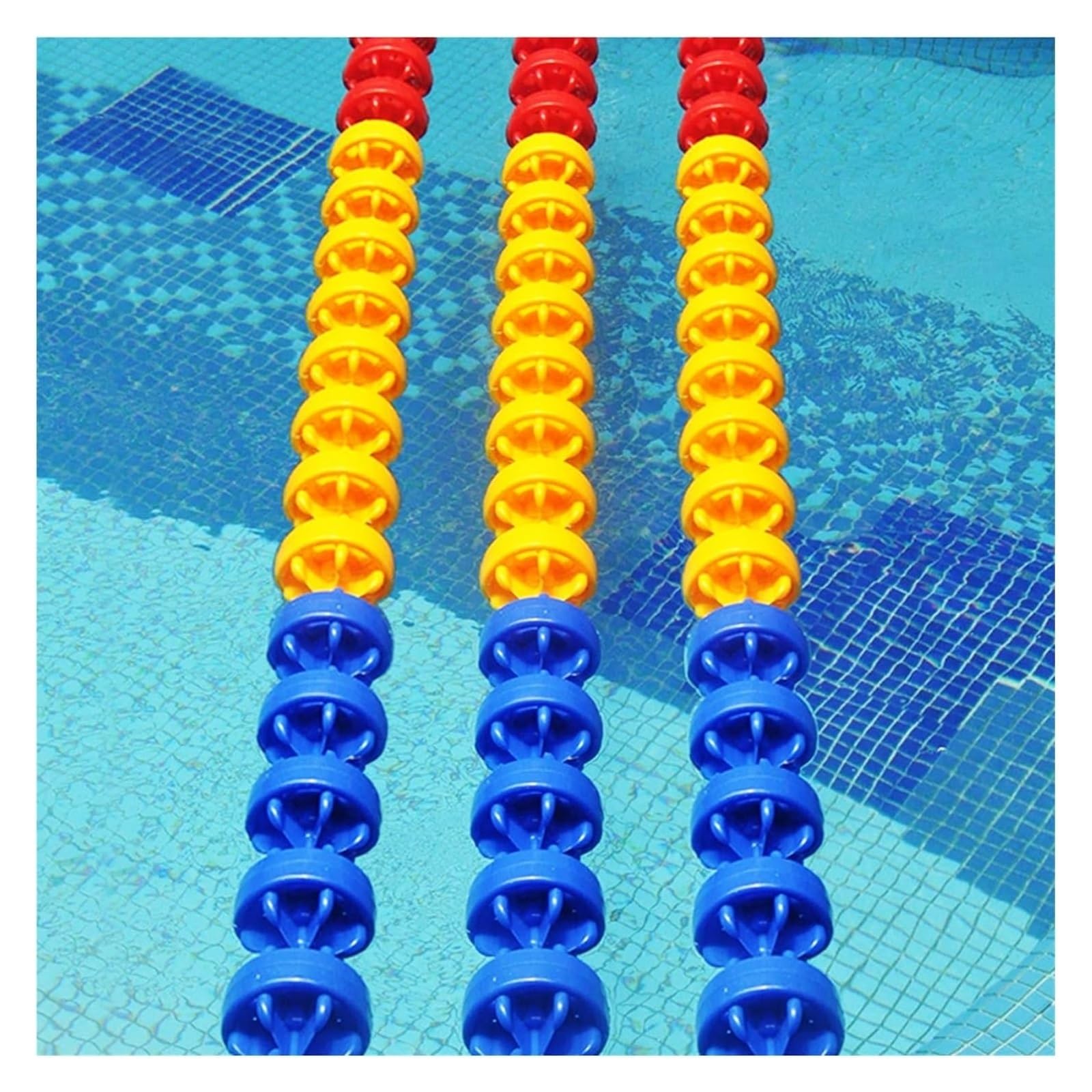 Sport-Thieme - Corda di separazione per piscine, guinzagli di sicurezza a forma esagonale, linea di separazione per estremità piatta della piscina, linee di separazione, galleggianti per interni e dr