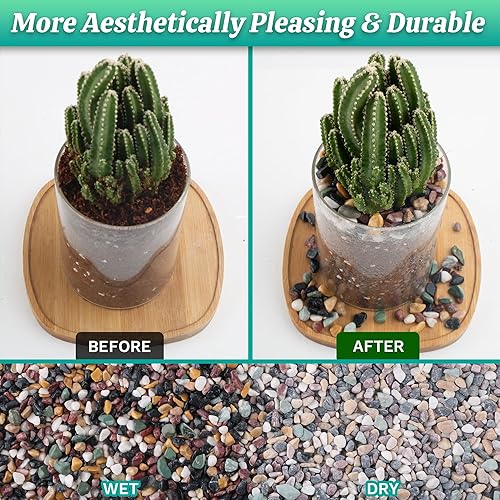 Miniatura 3 de Grava de acuario para plantas, grava de tanque de peces de 7 libras para suculentas cactus y bonsái, rocas decorativas de río de 14 de pulgada para