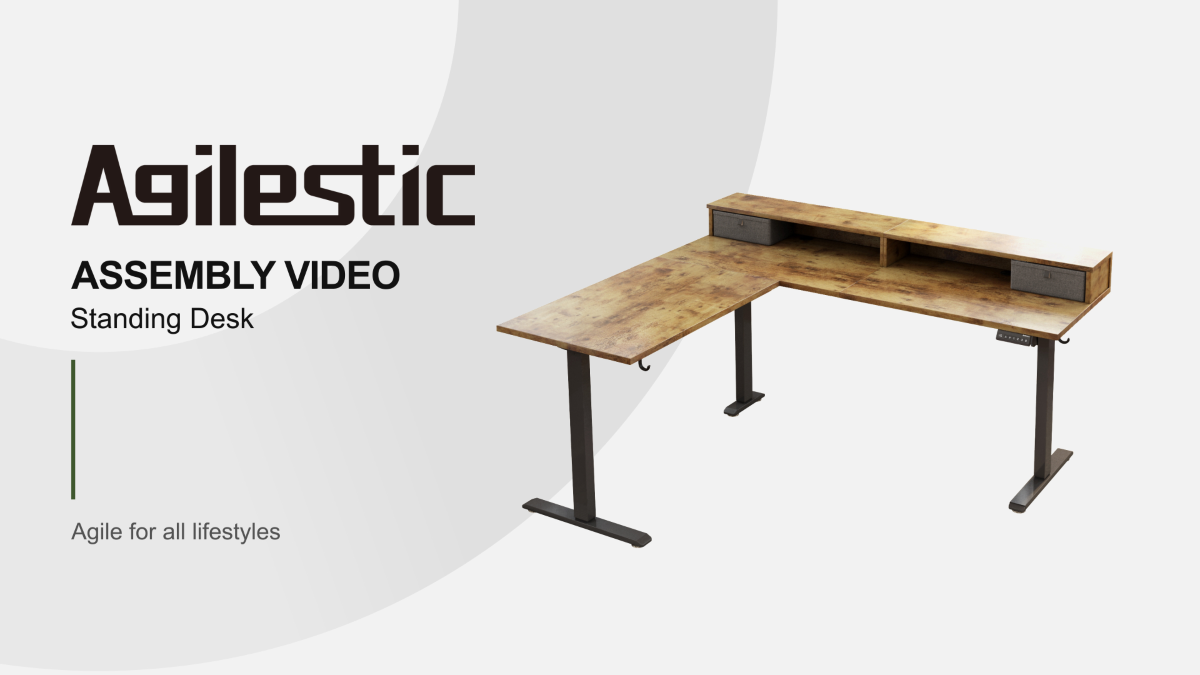 ategisデスク Amazon.com: Agilestic L Shaped Electric Standing Desk with 2