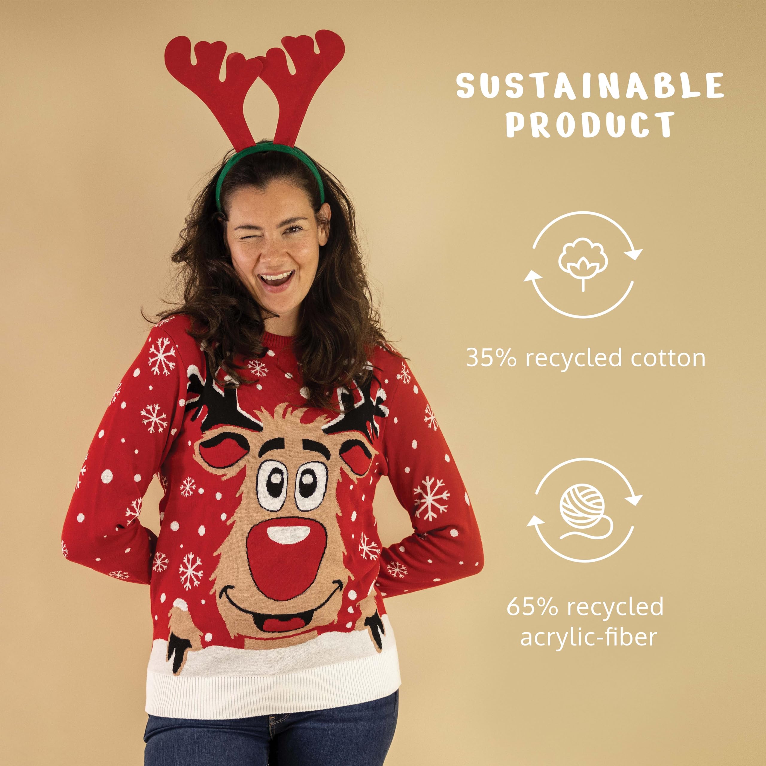 JAP Christmas - Maglione Natalizio Donna Uomo - Maglioni Natale - Maglioni Natalizi Famiglia - Rudolph Bambini