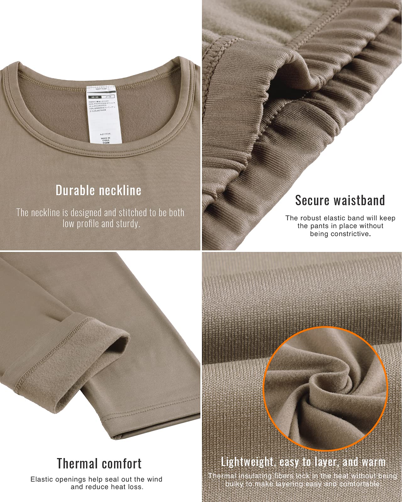LAPASA Completo Termico Donna Fodera in Micropile Calore Base L17 - Abbigliamento Intimo Invernale Maglietta Pantaloni Calzamaglia Tuta Sci Trekking