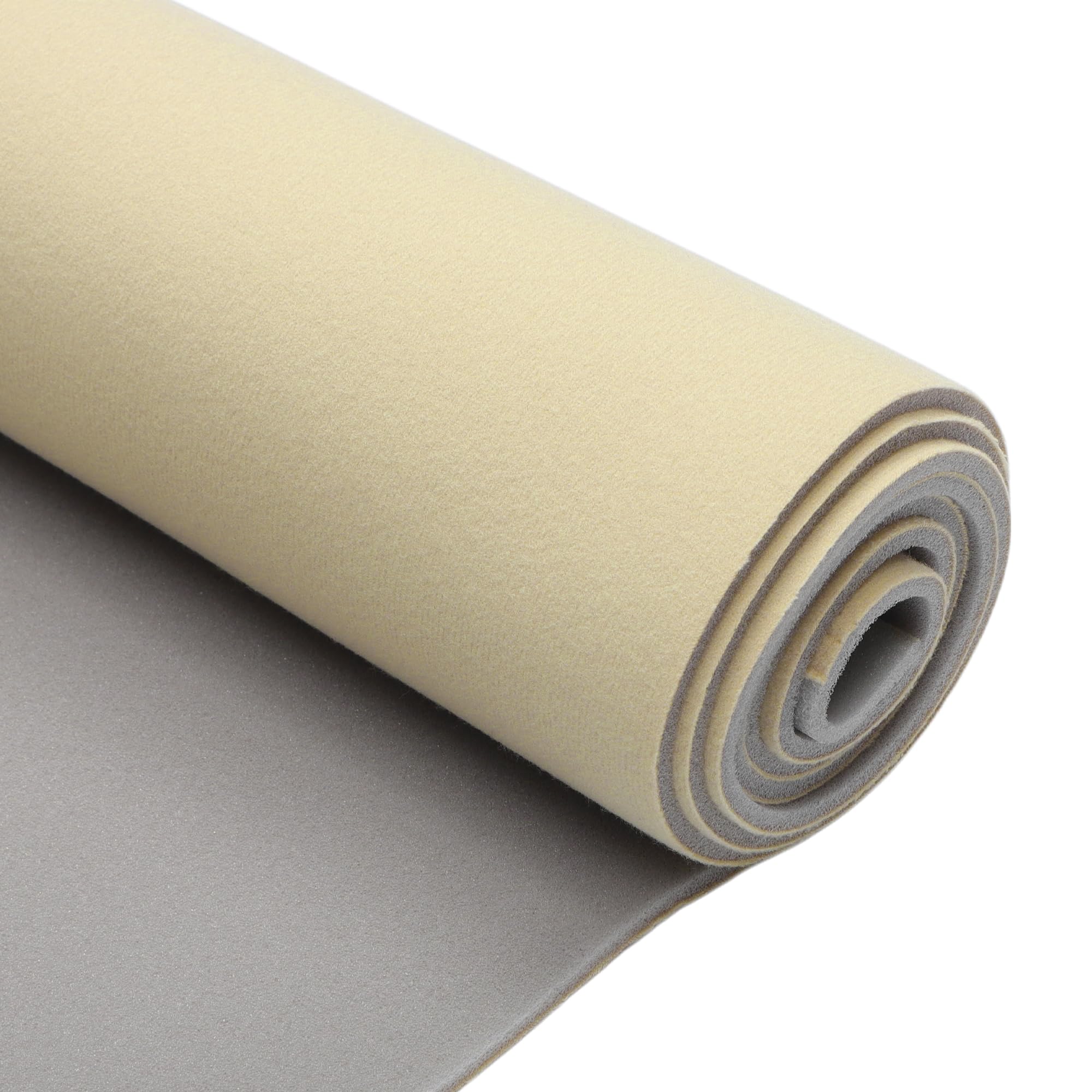 Tela De Techo Beige 1pc Para Coche Camión RV SUV Reparación | Tela De Malla Transpirable Con Espuma 3mm, 64"X48", Para Pickup, Marino, Barco, Recambio Bricolaje Interior Automotriz