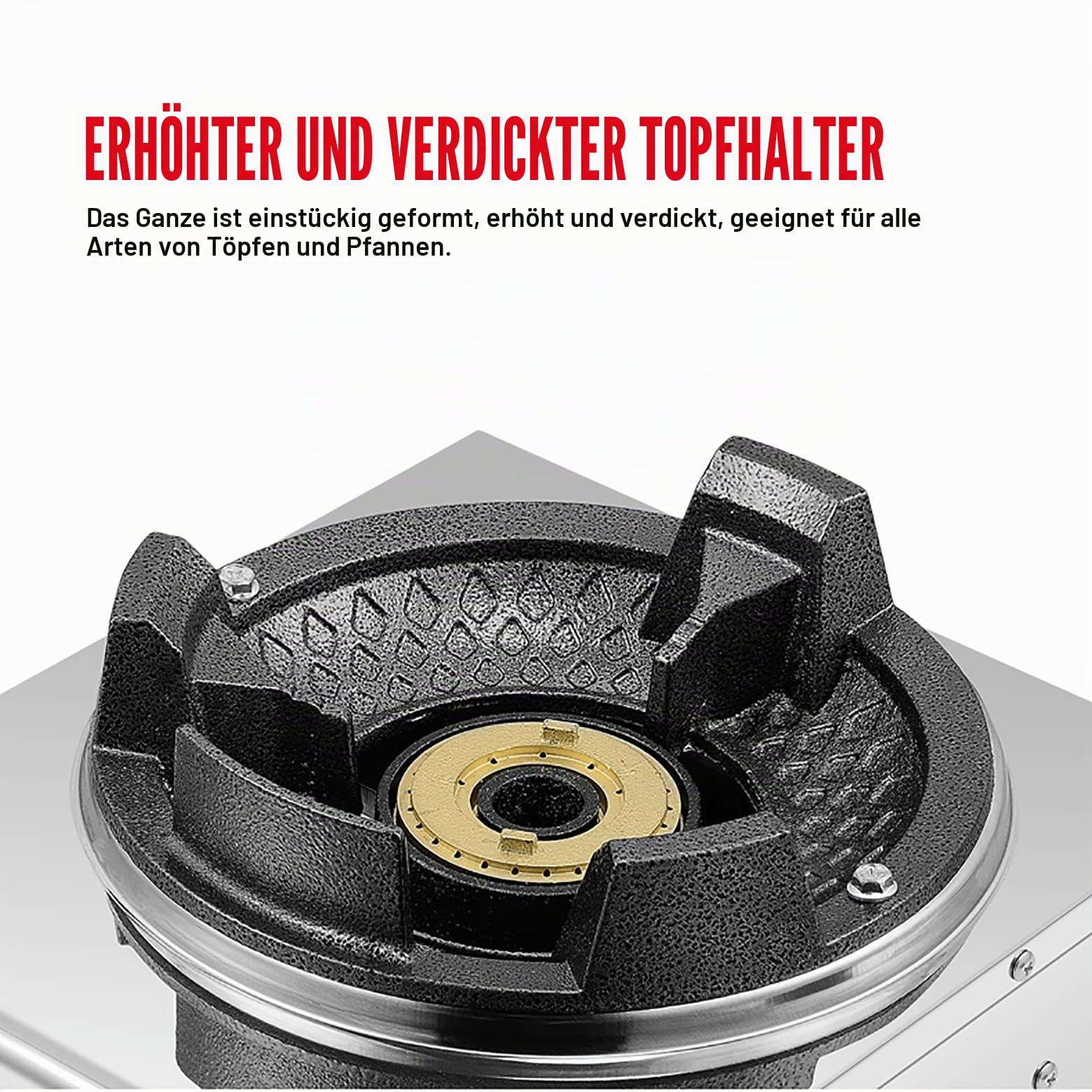 Kommerzieller Gasbrenner, 40 kW, Einzelbrenner, Wok-Herd, tragbarer Kochring für Outdoor-Kochen, Camping, Catering
