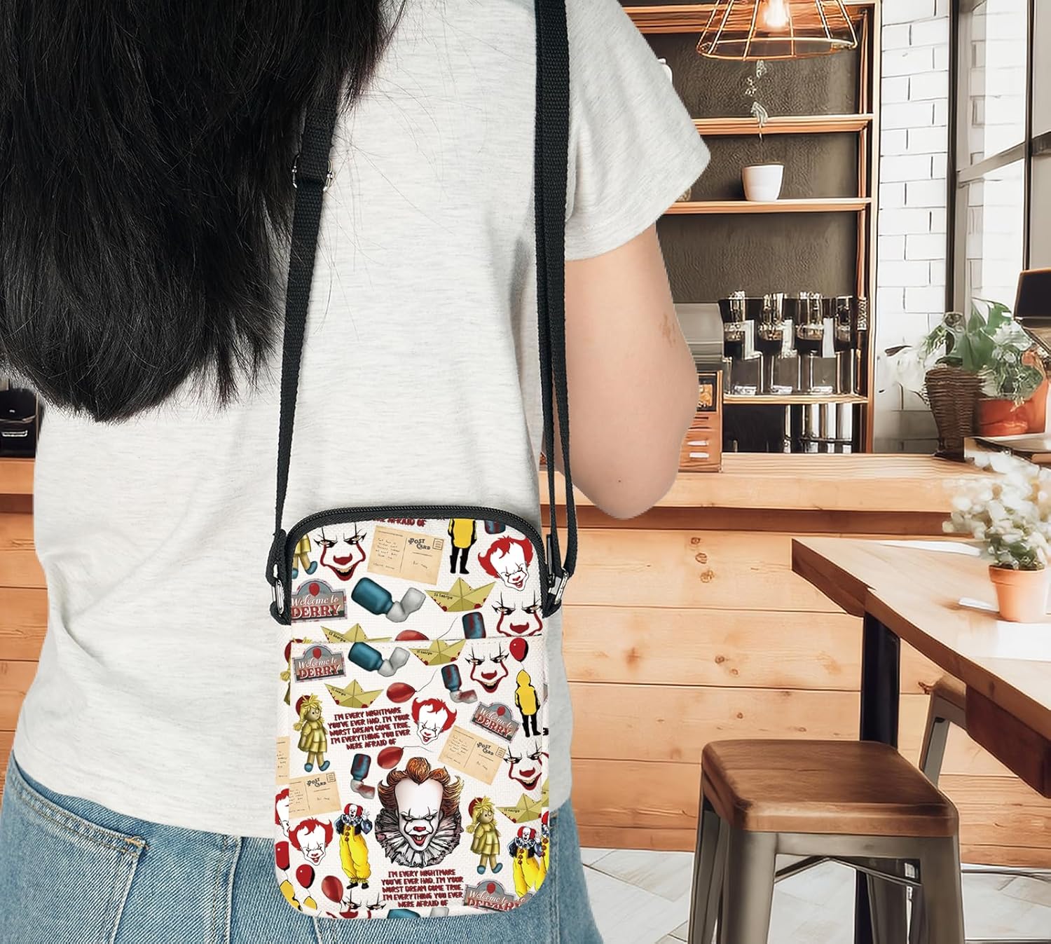 G2TUP Horror Clown Crossbody Bag Horror Movie Inspired Gift Welcome To Derry Shoulder Bag Clown Theme Merch - Image 7