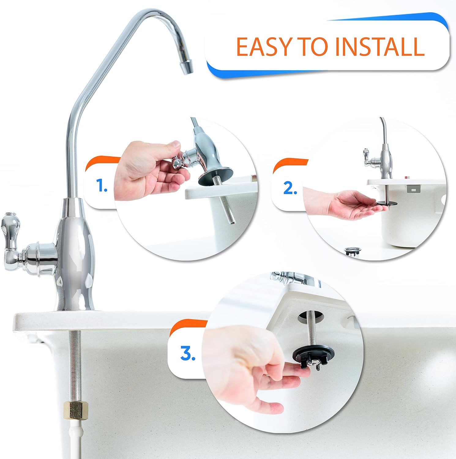 Chrome Single Handle Lever Kitchen Faucet with 360 Swivel Spout