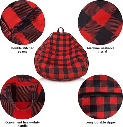 Miniatura 3 de Funda para silla de almacenamiento de animales de peluche (sin relleno) para niños y adultos. Puf extra grande para nido de pájaro de espuma