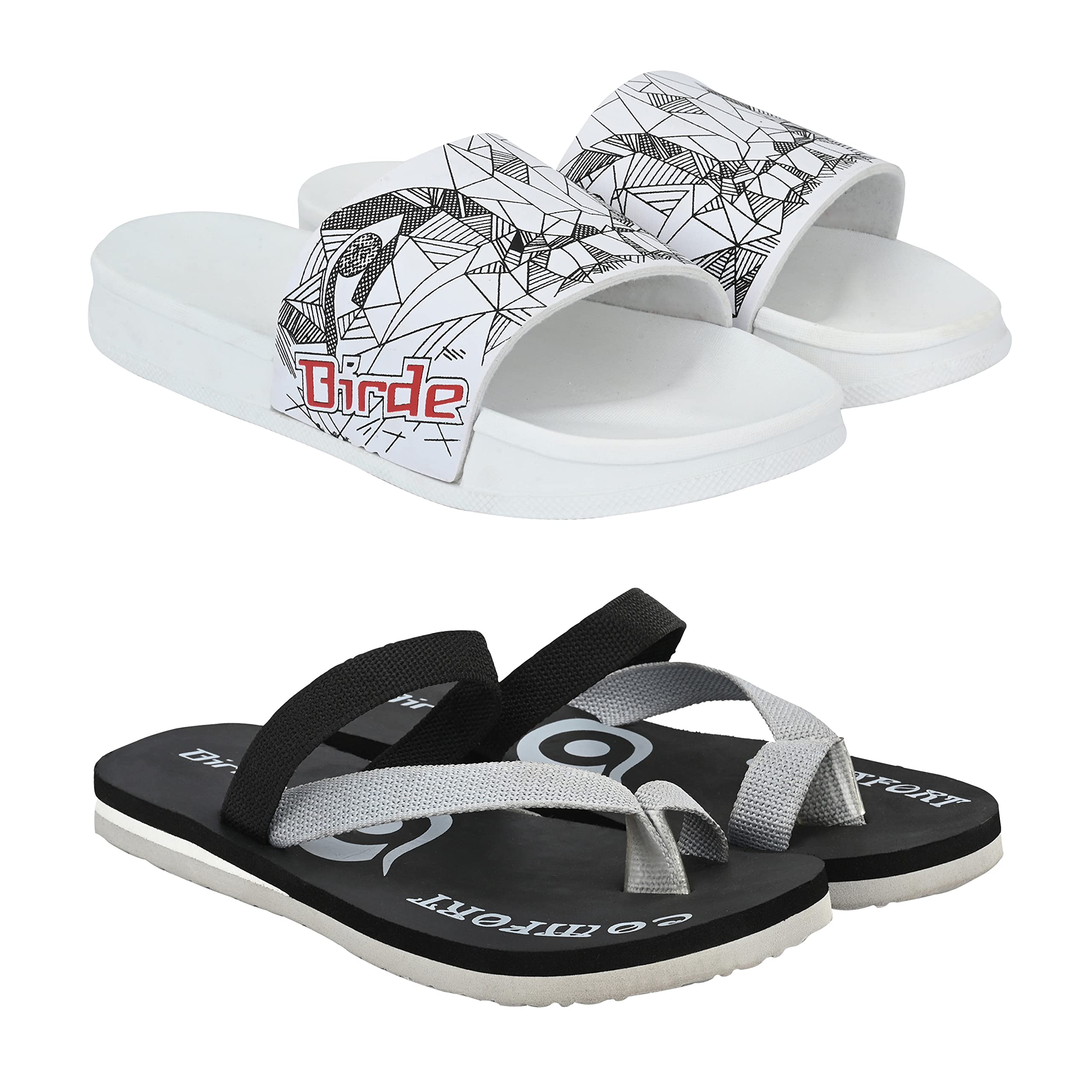Birde Slippers and Flip Flops for Men Combo Pack of 2 - BRD-749-BRD-571_6 Black (B0B59Q641W) Amazon Price History, Amazon Price Tracker