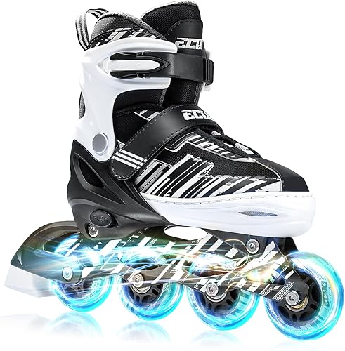 Miniatura 8 de Patines en línea ajustables para niños y niñas con ruedas iluminadas, patines para niños de 4 a 12 años, patines para adolescentes para
