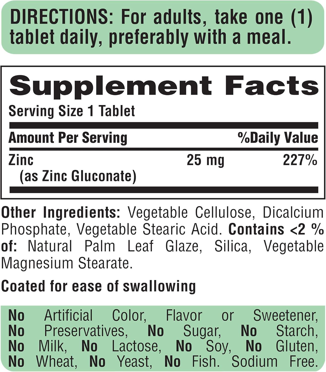 Puritan's Pride Zinc 25 Mg to Support Immune System Health Tablets, White, 100 Count : Health & Household