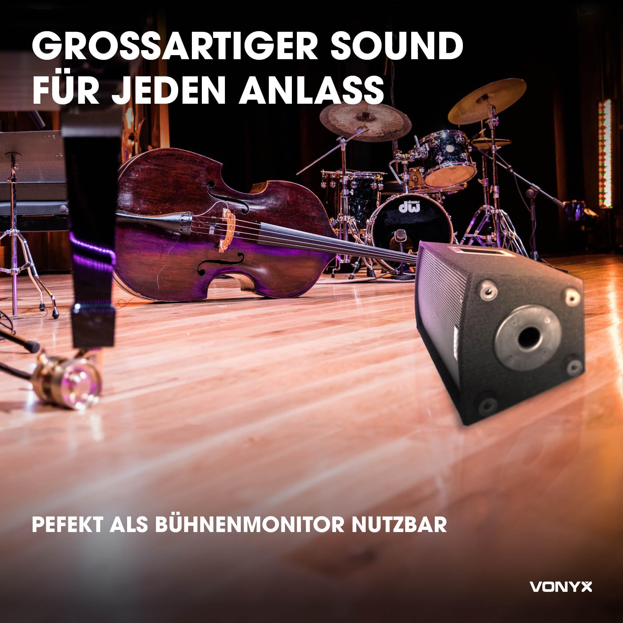 Vonyx SL10 PA Lautsprecher Passiv 500 Watt Partybox, 10 Zoll Passiv, Disco, DJ Party Lautsprecher mit Griffe, Lautsprecherbox mit Tophat - Schwarz