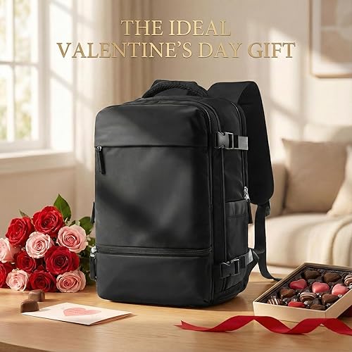 Miniatura 2 de Mochila de viaje Suwasp para mujer aprobada por aerolíneas, equipaje de mano aprobado para vuelos, mochila para hombre, Negro, Mediana, Moderno,