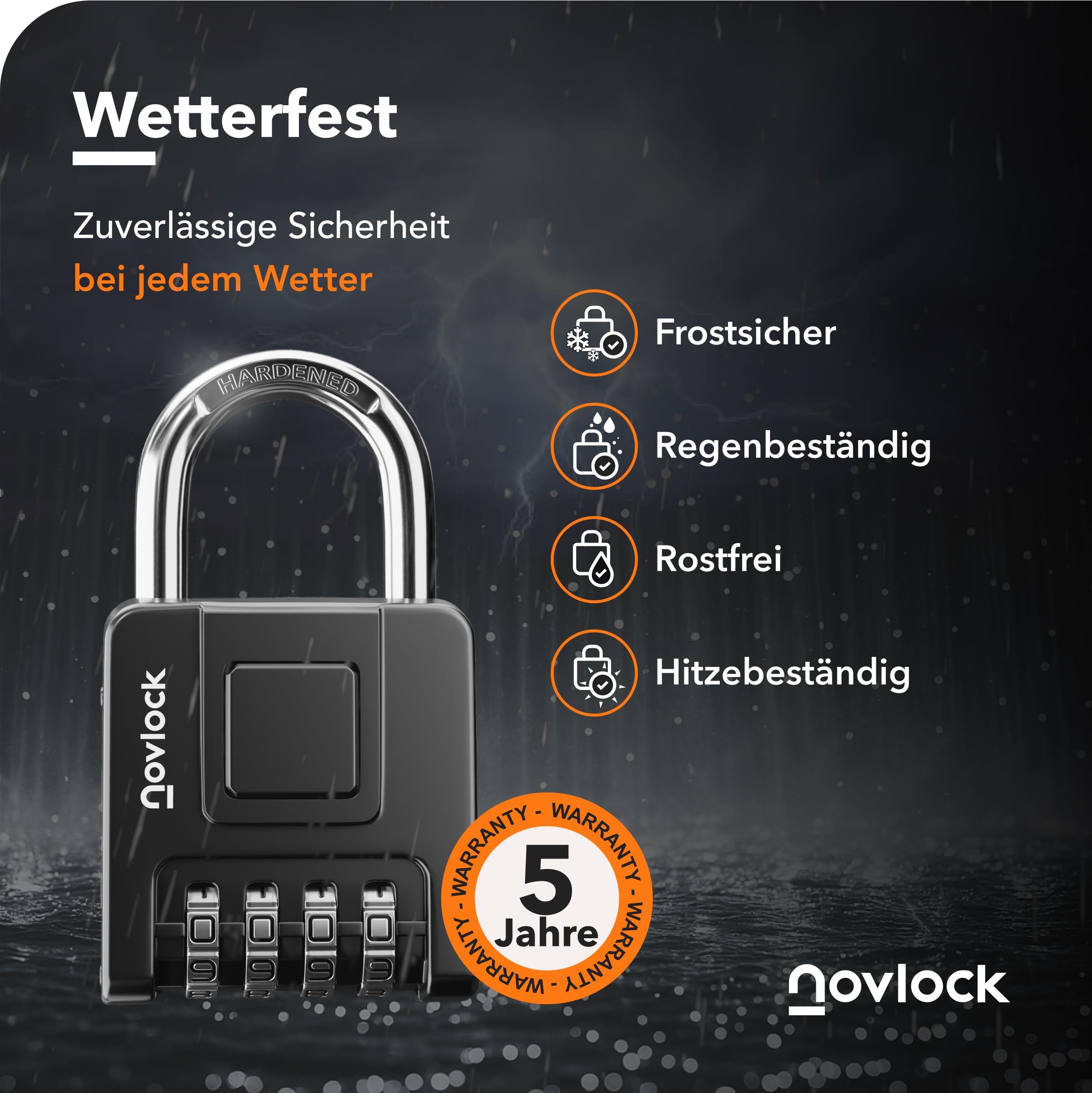 Vorhängeschloss Mit Zahlencode 4-stellig - 7mm Bügel Wetterfest