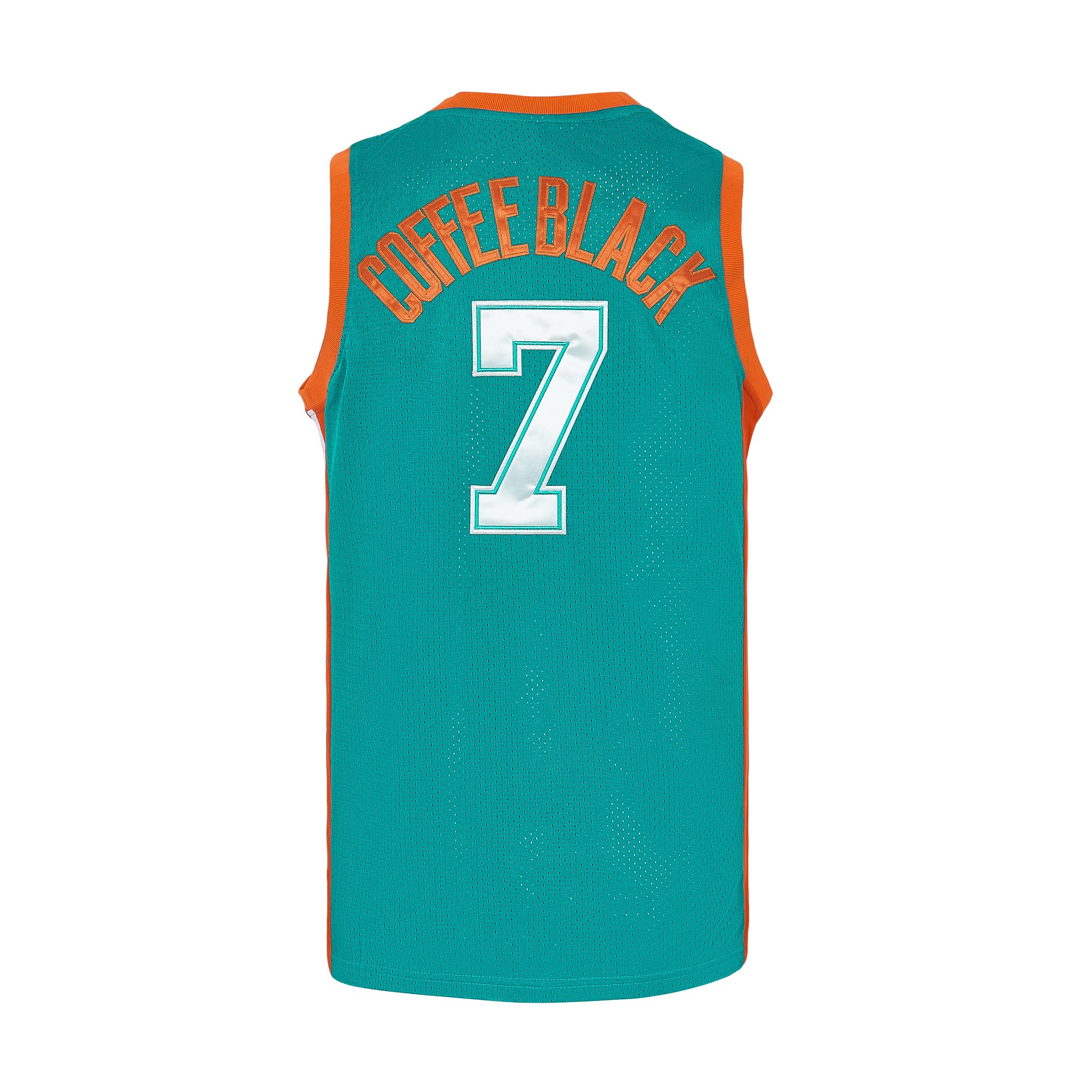 TUEIKGU #7 Coffee Black Flint Tropics Basketball Jersey for Men 90S Hip Hop Clothing for Party (Green,7 Large)