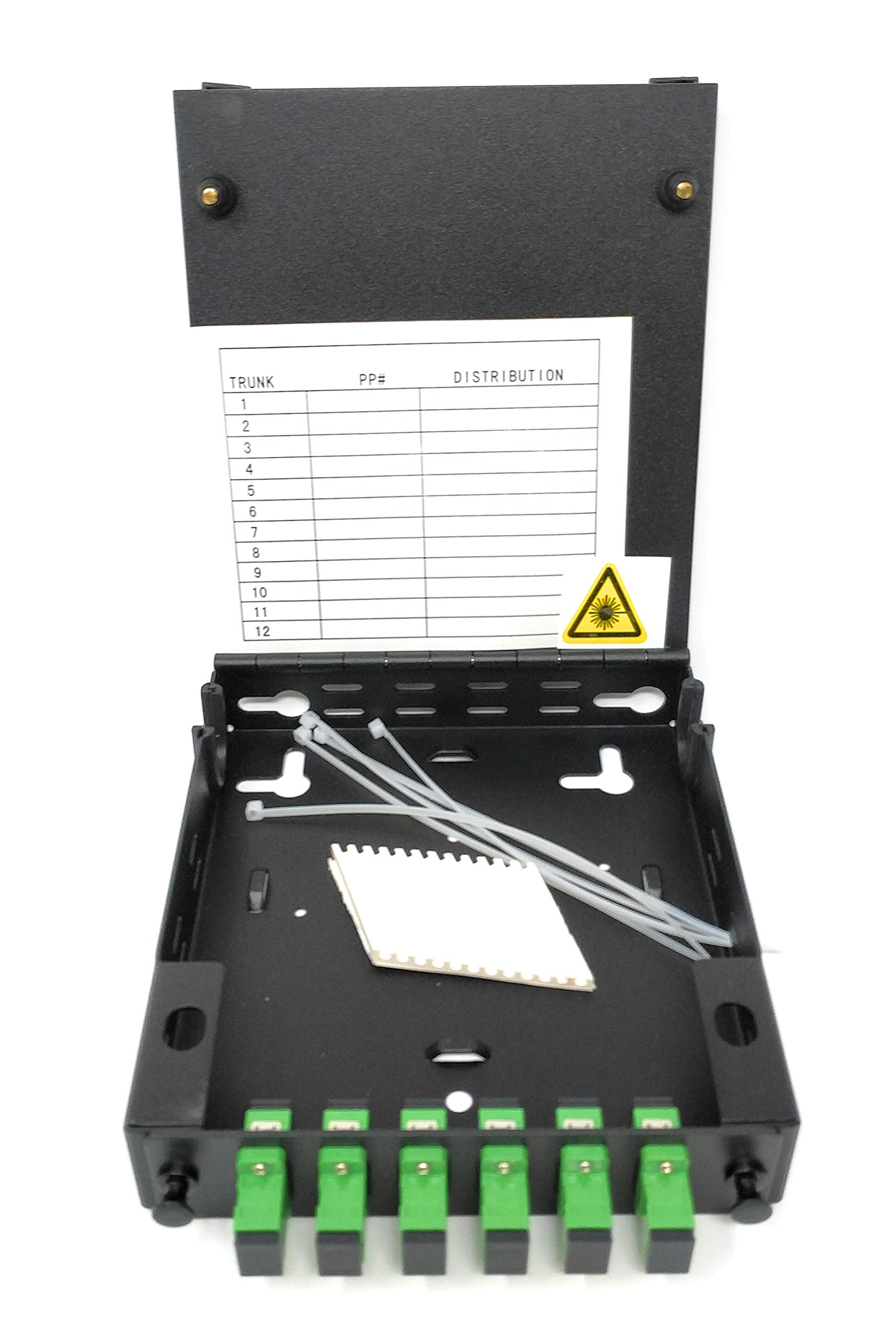 Ultra Spec Cables Singlemode Simplex LGX - Caja de Fibra para Montaje en Pared con módulo de Empalme y 6 Puertos Cargados