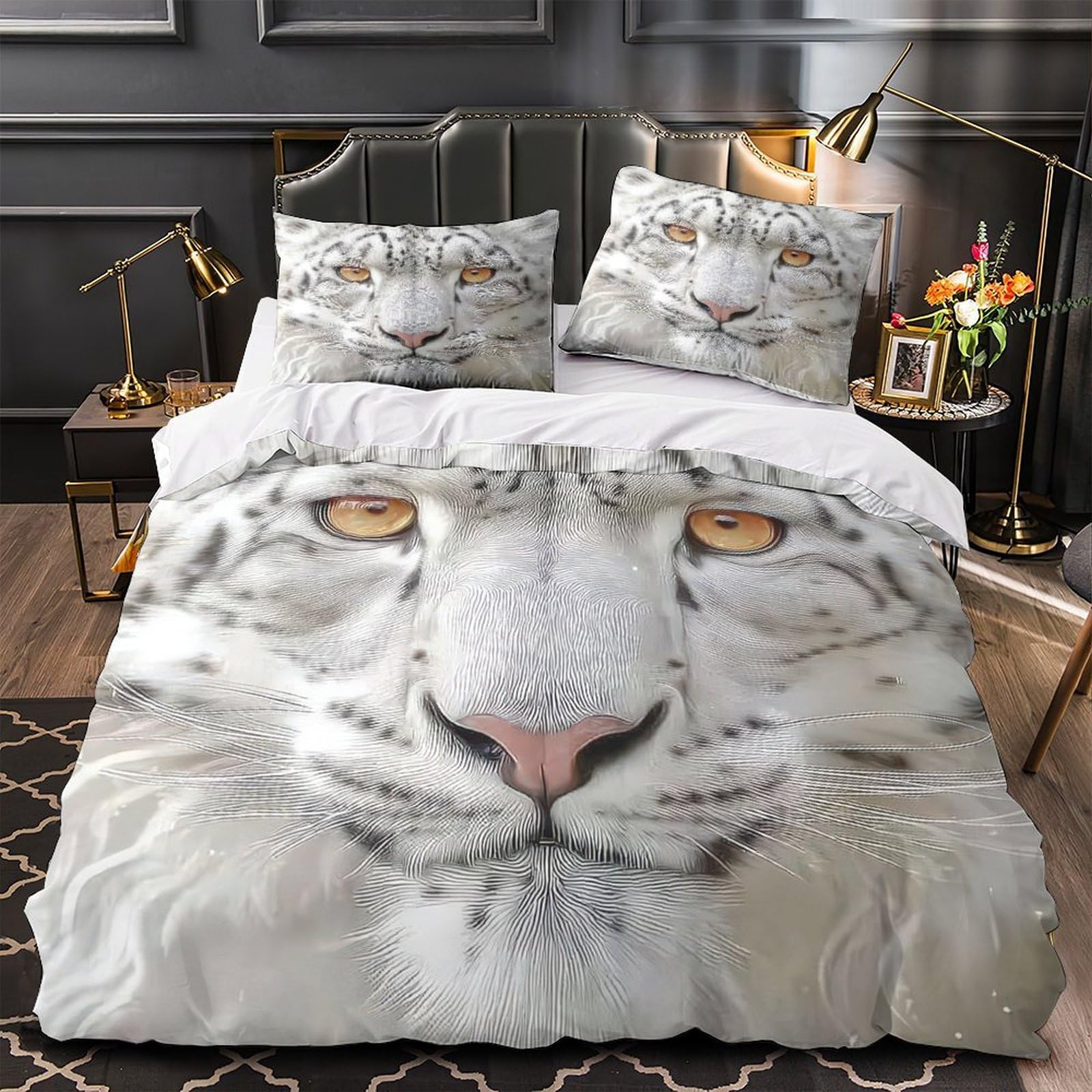 Portrait d'animal sauvage housse de couette imprimée 3D microfibre respirante 200x200